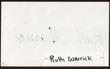 Ruth Warrick Signed Index Card Signature Vintage Autographed AUTO 