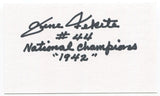 Gene Fekete Signed 3x5 Index Card Autographed NFL Football 1942 Ohio State Champ