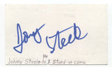 Johnny Steele Signed 3x5 Index Card Autographed Signature Comedian Comic