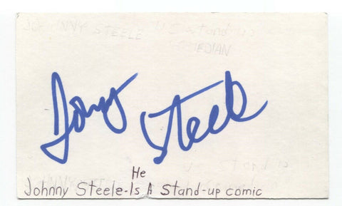Johnny Steele Signed 3x5 Index Card Autographed Signature Comedian Comic