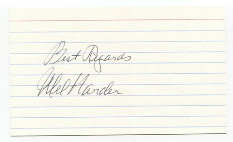 Mel Harder Signed 3x5 Index Card Autographed Signature Baseball