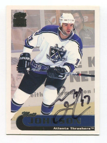 1999 Pacific Paramount Matt Johnson Signed Card Hockey NHL Autograph AUTO #12