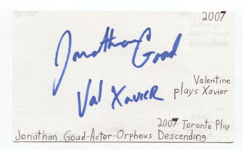 Jonathan Goad Signed 3x5 Index Card Autographed Signature Actor Reign