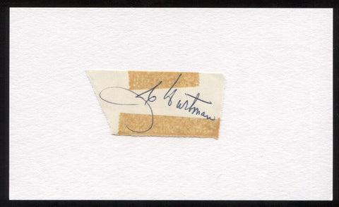 J.C. Hartman Signed Cut Autographed Index Card Circa 1962 Baseball Signature