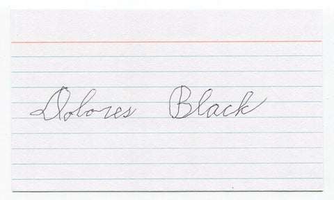 Dolores Black Signed 3x5 Index Card Autographed Apollo 11 American Flag Maker