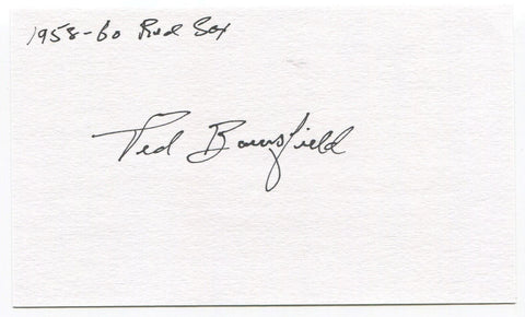 Ted Bowsfield Signed 3x5 Index Card Autographed MLB Baseball Boston Red Sox