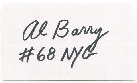 Allan "Al" Barry Signed 3x5 Index Card Autographed Signature Atlanta Falcons NFL