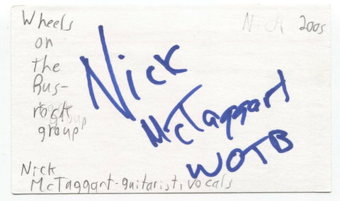 Wheels on the Bus Nick McTaggart Signed 3x5 Index Card Autographed Signature