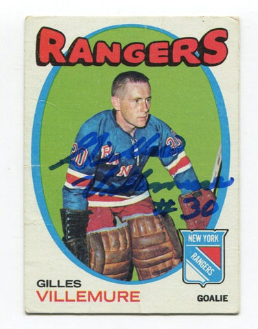 1971-72 Topps Gilles Villemure Signed NHL Hockey Card Autographed AUTO #18