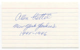 Al Gettel Signed 3x5 Index Card Autographed MLB Baseball New York Yankees