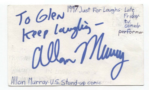 Allan Murray Signed 3x5 Index Card Autographed Signature Comedian Comic Actor