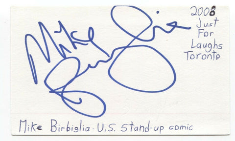 Mike Birbiglia Signed 3x5 Index Card Autograph Signature Actor Comedian