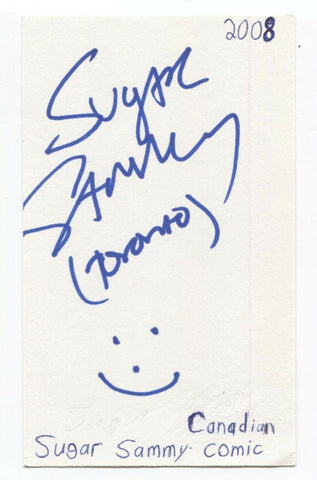 Sugar Sammy Signed 3x5 Index Card Autographed Signature Comedian Comic Actor