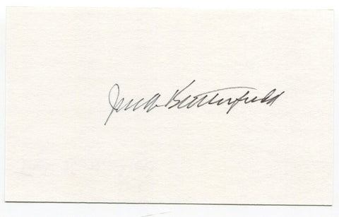 Jack Butterfield Signed 3x5 Index Card Autographed Hockey Executive Admin