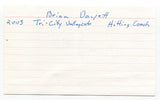 Brian Dayett Signed 3x5 Index Card Autographed Baseball MLB 1987 Chicago Cubs