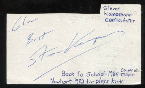 Steven Kampmann Signed Cut 3x5 Index Card Autographed Signature Actor Director