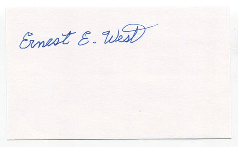 Ernest E. West Signed 3x5 Index Card Autograph US Army Korea Medal of Honor MOH