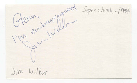 Superchunk - Jim Wilbur Signed 3x5 Index Card Autographed Signature Guitarist