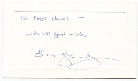 Brian Glanville Signed Card Autographed Signature Author 