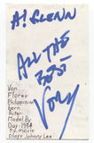 Von Flores Signed 3x5 Index Card Autographed Signature Actor Kung Fu 