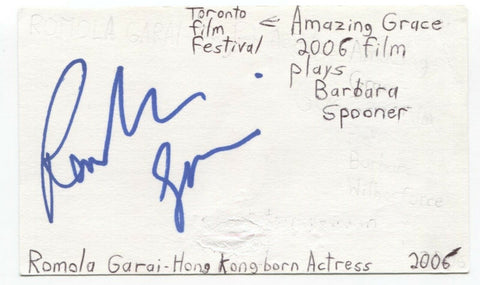 Romola Garai Signed 3x5 Index Card Autographed Signature Actress Amazing Grace