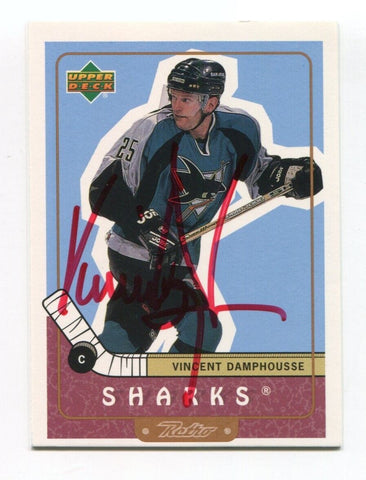 1999 Upper Deck Retro Vincent Damphouse Signed Card Hockey Autograph AUTO #67