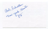 Bob Schnelker Signed 3x5 Index Card Autographed NFL Football New York Giants