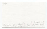 Elizabeth Hay Signed 3x5 Index Card Autographed Signature Author Novelist Author