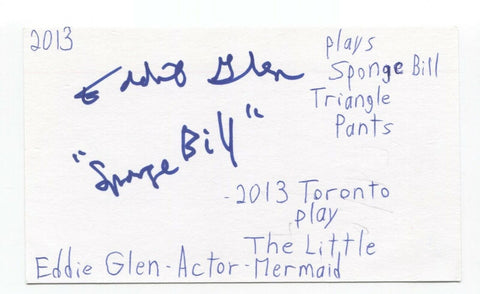 Edward Glen Signed 3x5 Index Card Autographed Signature Actor Thomas The Train