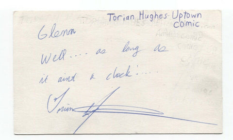 Torian Hughes Signed 3x5 Index Card Autographed Comedian Comic Actor