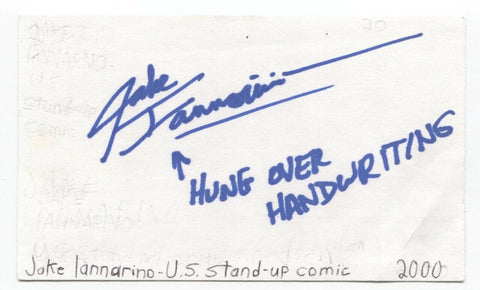 Jake Iannarino Signed 3x5 Index Card Autographed Signature Comedian Comic Actor
