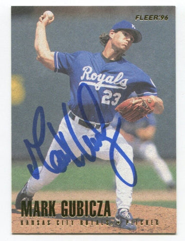 1996 Fleer Mark Gubicza Signed Card Baseball MLB Autographed AUTO #128