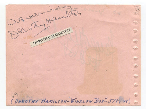 Dorothy Hamilton and Gerald Marks Signed Vintage Album Page Autographed Actress