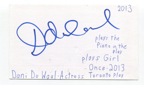 Dani De Waal Signed 3x5 Index Card Autographed Actress Once