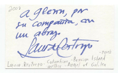 Laura Restrepo Signed 3x5 Index Card Autographed Signature Author Writer