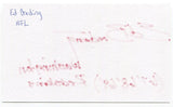 Edward "Ed" Breding Signed 3x5 Index Card Autographed Washington Redskins NFL