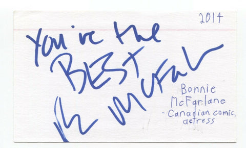 Bonnie McFarlane Signed 3x5 Index Card Autographed Signature Comedian Comic