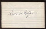 Wade Lefler Signed 3x5 Index Card Autographed Baseball 1924 Senators Signature