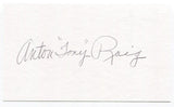 Tony Roig Signed 3x5 Index Card Autographed MLB Baseball Washington Senators