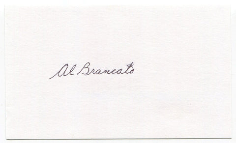 Albert "Al" Brancato Signed 3x5 Index Card Autographed Philadelphia Athletics