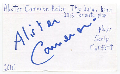 Alister Cameron Signed 3x5 Index Card Autographed Actor Doctors