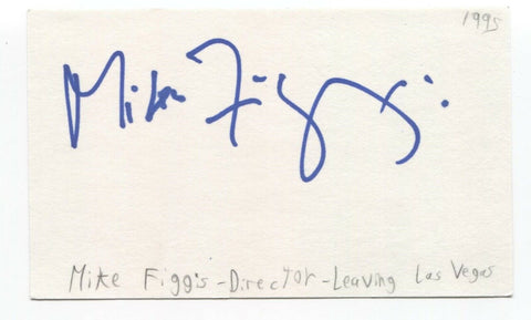 Mike Figgis Signed 3x5 Index Card Autograph Signature Director Leaving Las Vegas