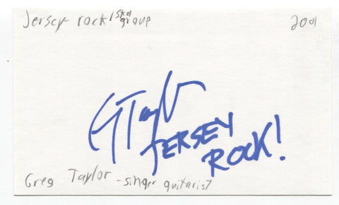 Jersey - Greg Taylor Signed 3x5 Index Card Autographed Signature Band