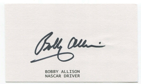 Bobby Allison Signed 3x5 Index Card Autographed Signature NASCAR Driver