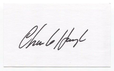 Charlie Hough Signed 3x5 Index Card Baseball Autographed Signature Texas Rangers