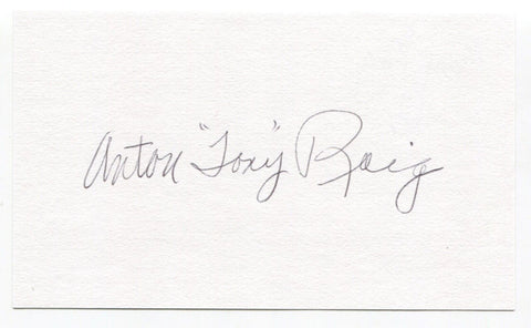 Tony Roig Signed 3x5 Index Card Autographed MLB Baseball Washington Senators