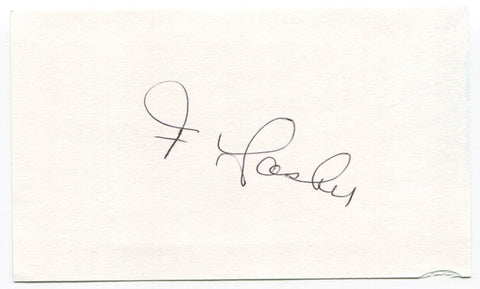 Fred Lasher Signed 3x5 Index Card Autographed MLB Baseball 1968 Detroit Tigers