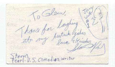 Steven Pearl Signed 3x5 Index Card Autographed Signature Comedian Comic Writer