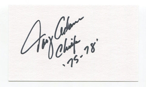 Tony Adams Signed 3x5 Index Card Autographed NFL Football Kansas City Chiefs