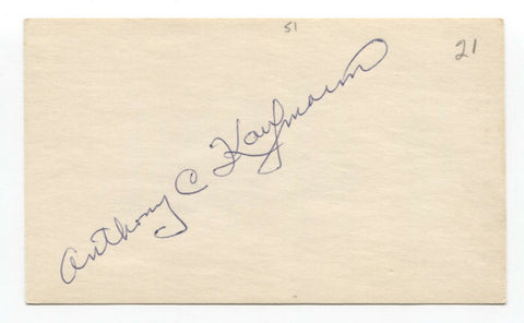 Tony Kaufmann Signed 3x5 Index Card Autographed Baseball 1931 St Louis Cardinals